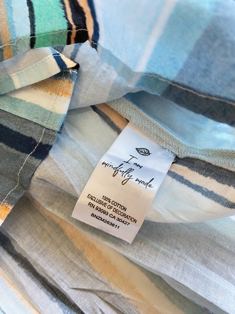 Nic+Zoe Stripe Core Cotton Crinkle Shirt Nwt ($108) Size Xxl Blue Multi Color — image 6 of 8